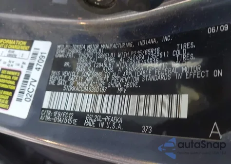 2010 Toyota Sienna Le из США, поврежденный, VIN 5TDKK4CC8AS300187